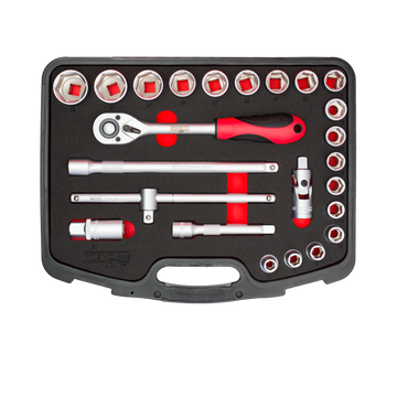 Jeu de douilles 1/2" dans cassette en plastique 3112S S24 - 10-32